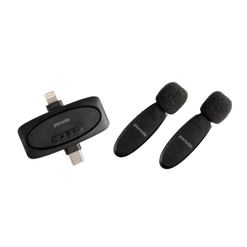 Porodo Dual Connector Lavalier Dual Wireless Mic