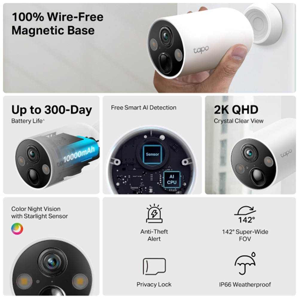 Tapo C425 Battery-Powered Outdoor Security Camera Tapo C425 Battery-Powered Outdoor Security Camera