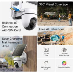 Tapo C615G KIT Solar-Powered Pan/Tilt 4G LTE Security Camera Kit