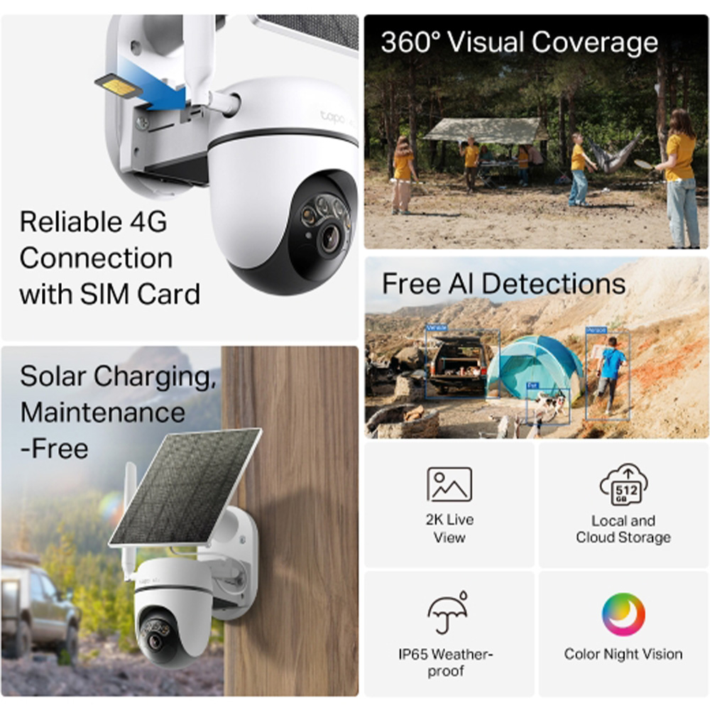 Tapo C615G KIT Solar-Powered Pan/Tilt 4G LTE Security Camera Kit Tapo C615G KIT Solar-Powered Pan/Tilt 4G LTE Security Camera Kit