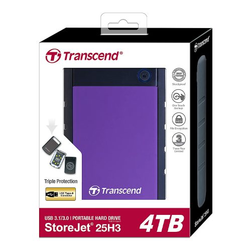 Transcend StoreJet 25H3 – 4TB Portable Hard Drive