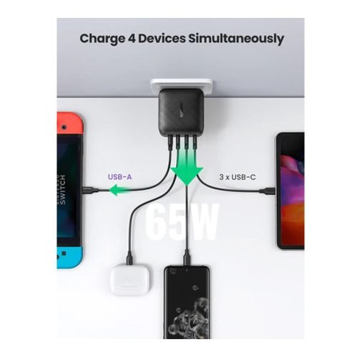 UGREEN 65W PD GAN Tech 4 Ports Charger For Phone, Macbook, Laptop