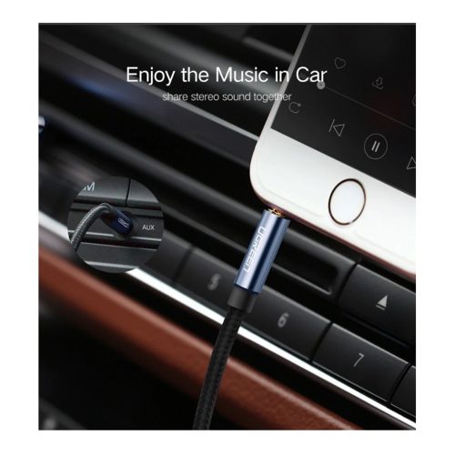 UGREEN AUX Cable, 3.5MM Male To 3.5MM Male Braided Cable, Gold Plated, Metal Case