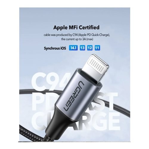 UGREEN MFI, Apple Certified Cable USB-C To Lightining