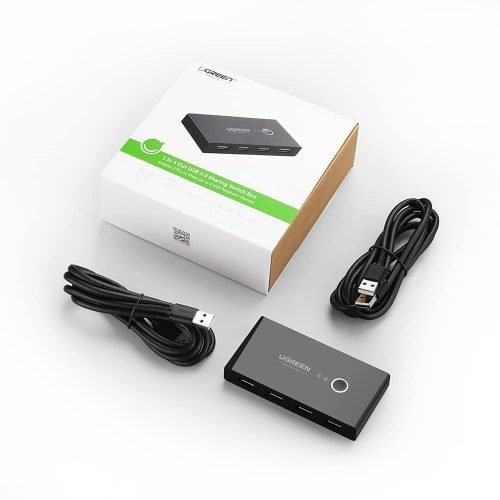UGREEN 2 In 4 Out USB 2.0 KVM Switch Box 2 PCs share 4 USB Devices
