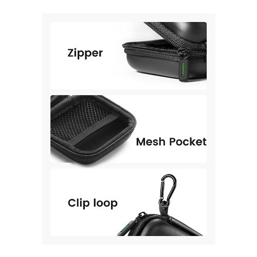 UGREEN Waterproof Small Size Case For Earphone, Cable, Charger, Earbuds & amp; Memory Card