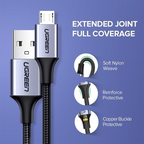 UGREEN USB-A to MicroUSB Braided Cable – 1.5m