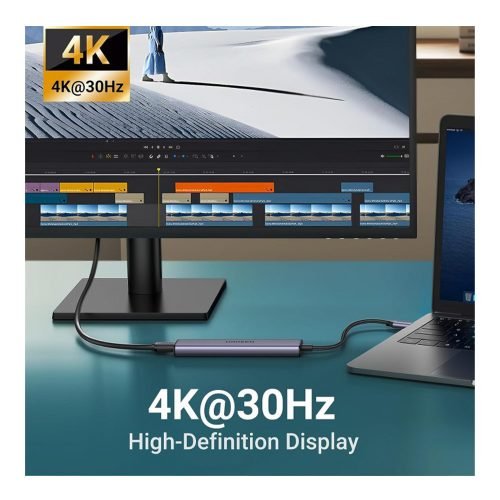 UGREEN 5-in-1 USB-C Hub (USB-C PD 100W + 4K HDMI + USB-A 3.0 + 2x USB-A 2.0)