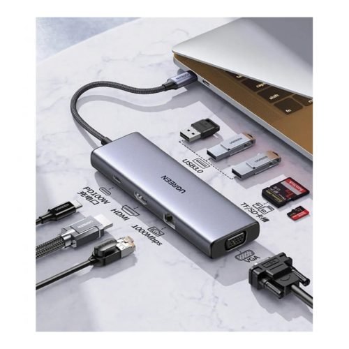 UGREEN 9-in-1 USB-C Hub (3x USB3.0 + USB-C + 4K HDMI + VGA + RJ45 Ethernet + PD 100W + SD + TF)
