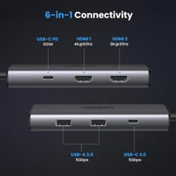 UGREEN 6 In 1 Type-C Hub
