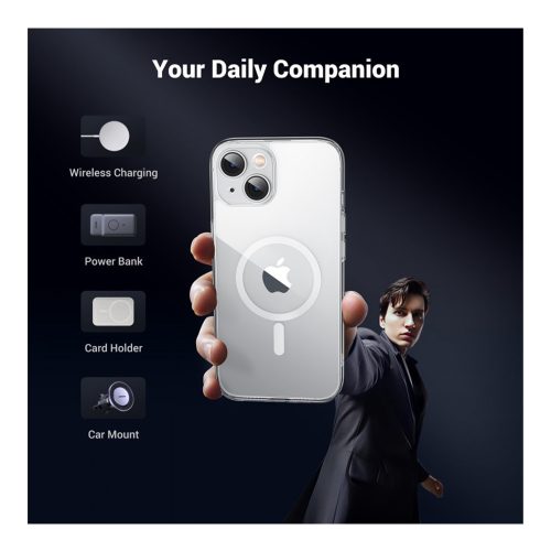 UGREEN Crystal Transparent Magnetic Protective Case For Iphone 15