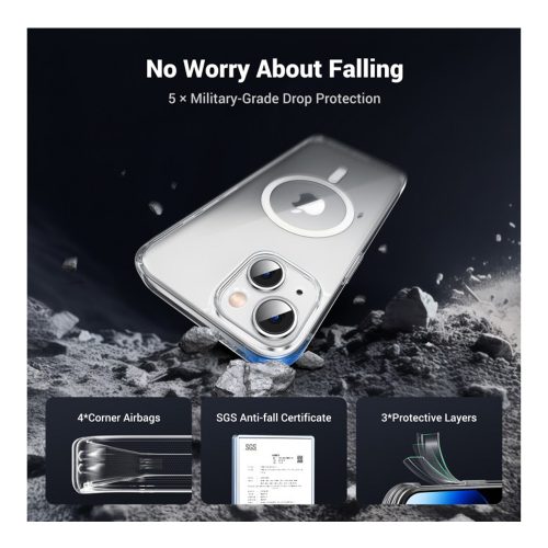 UGREEN Crystal Transparent Magnetic Protective Case For Iphone 15