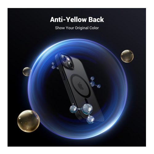 UGREEN Black Frame Frosted Back Plate Magnetic Protective Case For Iphone 15