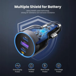 UGREEN 75W 3 Ports Fast Car Charger