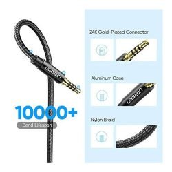 UGREEN Hi-Fi AUX 3.5mm Male To Female Extension Audio Cable – 1.5m