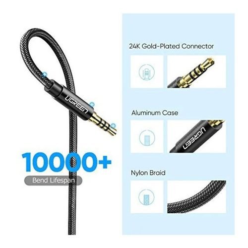 UGREEN Hi-Fi AUX 3.5mm Male To Female Extension Audio Cable – 1.5m