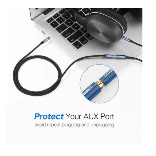 UGREEN Hi-Fi AUX 3.5mm Male To Female Extension Audio Cable – 1.5m