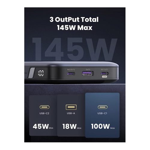 UGREEN 145W Output Portable Power Bank For Laptop, Macbook & Smart Phone