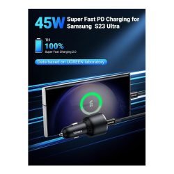 UGREEN 2 Ports Car Charger Adapter USB-C & USB-A 63W