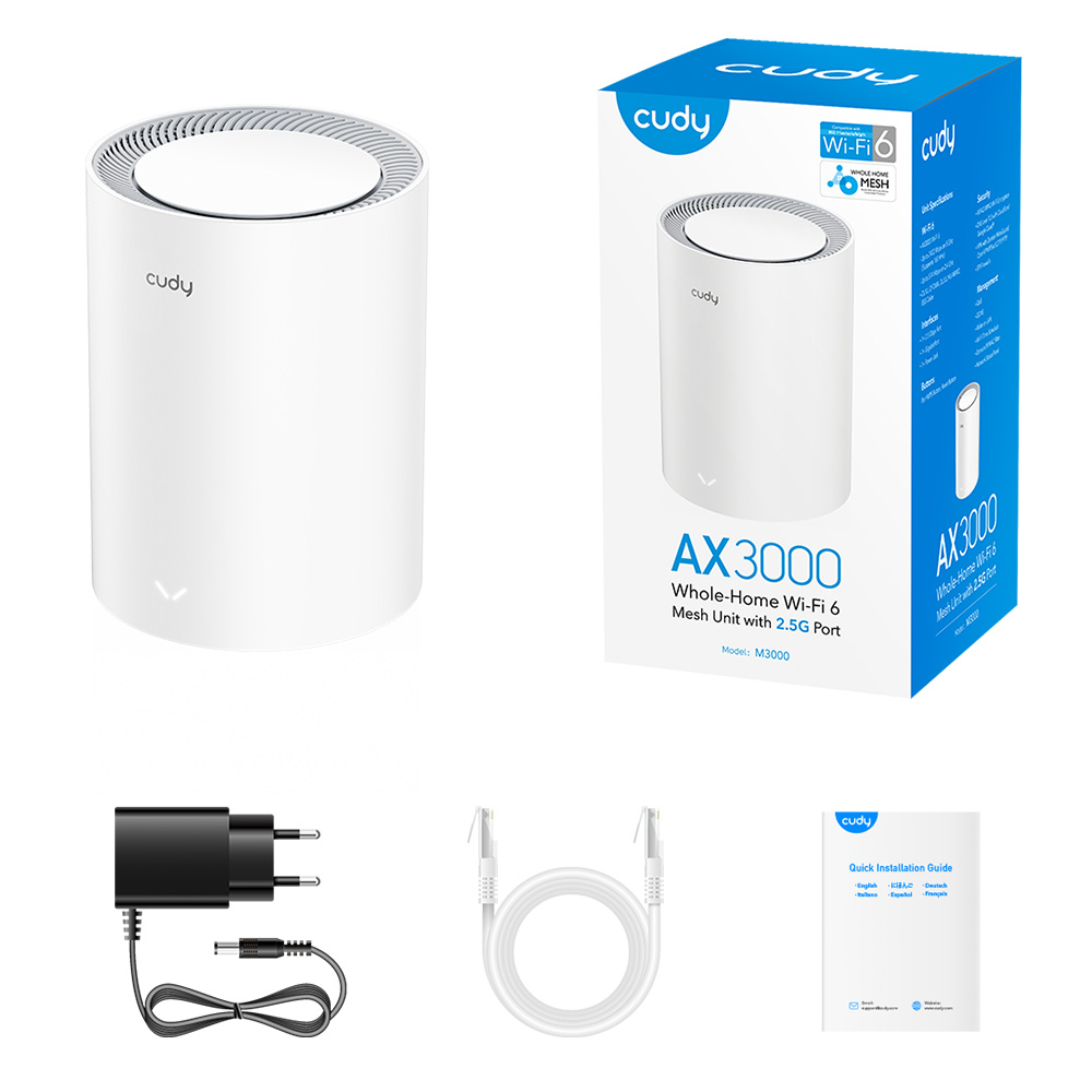 Cudy AX3000 2.5G Mesh Wi-Fi 6 System White – M3000 2.0 Cudy AX3000 2.5G Mesh Wi-Fi 6 System White – M3000 2.0