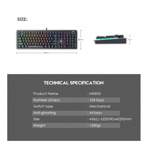 Fantech MK853 MAXPOWER RGB Mechanical Gaming Keyboard