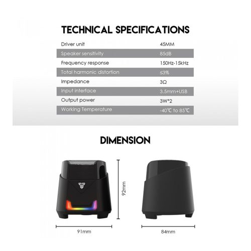 Fantech GS205 Hellscream RGB Gaming Speaker