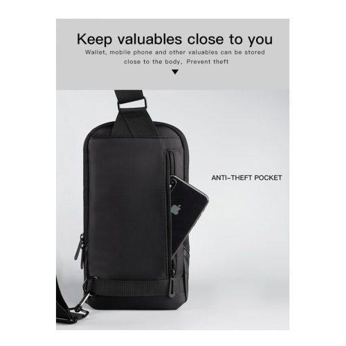 Kingsons Multifunctional Chest Bag KS3211W, Black