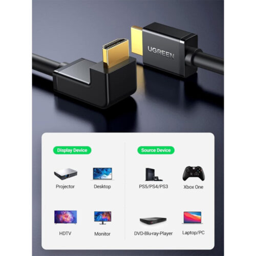 UGREEN 4K HDMI Male to Male Right Angle 90 Degree Cable