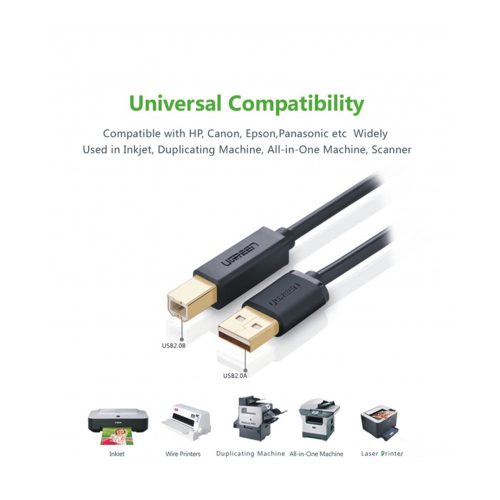 UGREEN USB 2.0 AM To BM Print Cable Gold Plated