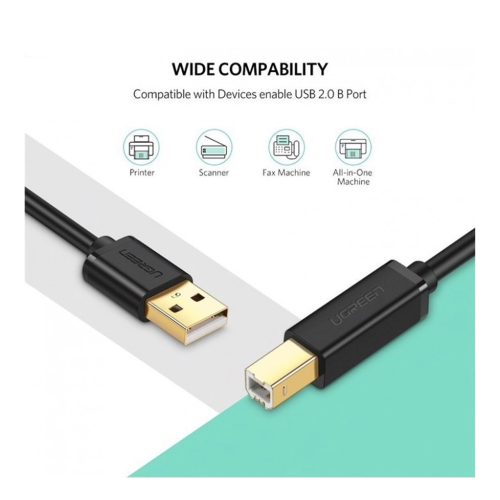 UGREEN USB 2.0 AM To BM Print Cable Gold Plated
