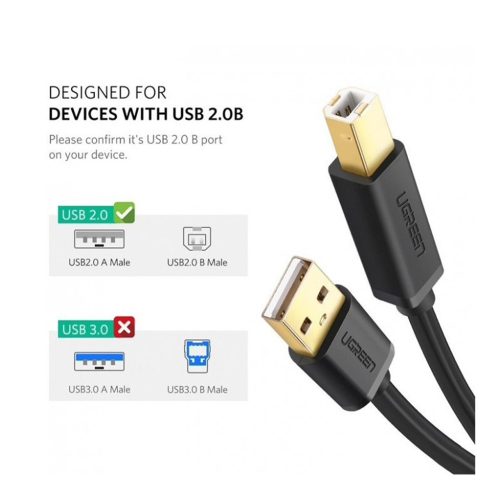 UGREEN USB 2.0 AM To BM Print Cable Gold Plated