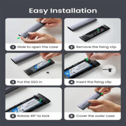 UGREEN M.2 NVMe SSD Enclosure – 10Gbps USB-C 3.1 Gen 2, Aluminum Case