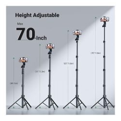 UGREEN Dual Function Selfie Stick & Tripod with Bluetooth Remote, Expandable form 58.4cm to 178cm