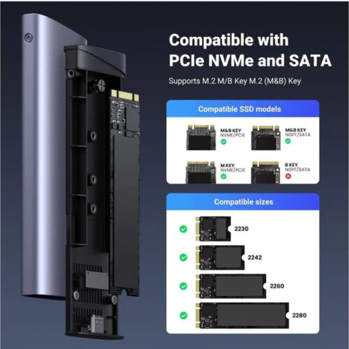UGREEN M.2 NVMe SSD Enclosure – 10Gbps USB-C 3.2 Gen 2
