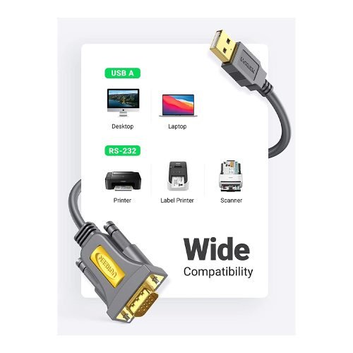 UGREEN USB TO SERIAL DB9 RS-232 MALE ADAPTER CABLE