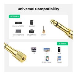 UGREEN 6.5mm Male To 3.5mm Female Adapter Connector