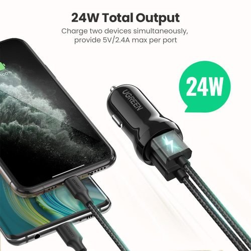 UGREEN 24W Dual USB Fast Car Charger