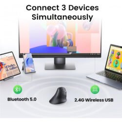 UGREEN Multi Mode Vertical Design Silent Bluetooth & Wireless Mouse