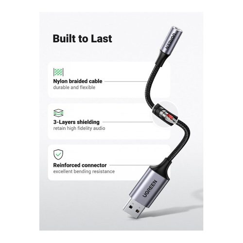 UGREEN USB-A to 3.5mm Jack Audio Adapter