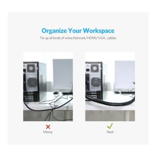 UGREEN Spiral Cable Zipper Organizer Tube