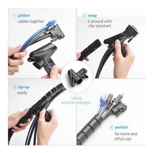 UGREEN Spiral Cable Zipper Organizer Tube