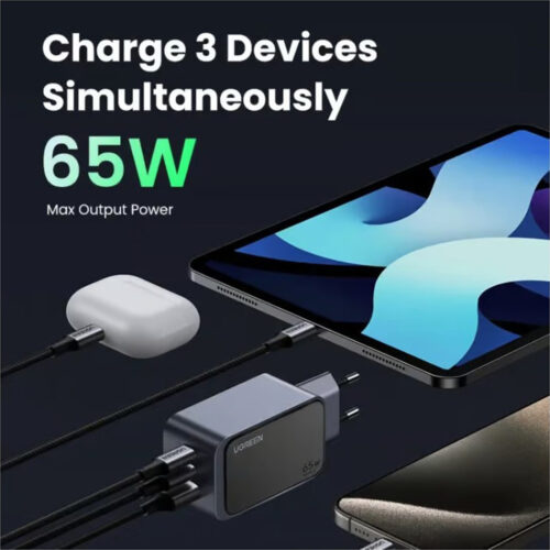 UGREEN 65W Gan Tech Chip Triple Port Charger