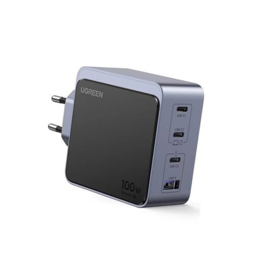 GREEN NEXODE 100W GaN Tech Chip, 4 Ports Charger for Phones, Tablets, Ipads, Laptops & MacBooks