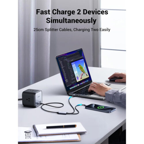 UGREEN USB-C to 2 USB-C 100W Braided Cable