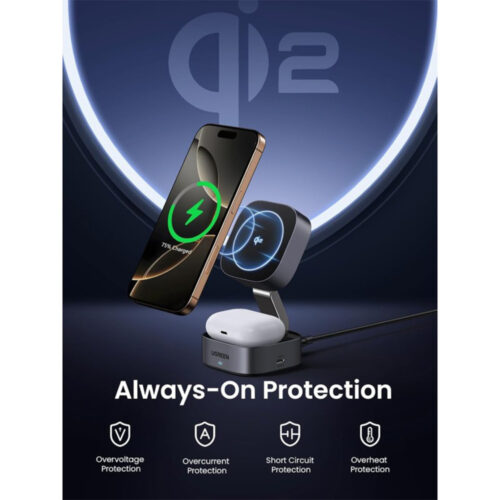 UGREEN 2-IN-1 Magnetic Wireless Charger For Iphone Airpods