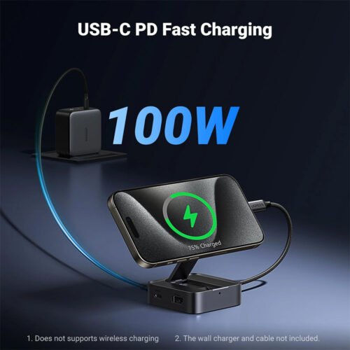 UGREEN 4-IN-1 Magnetic USB-C Hub for Phone, 4K@60Hz 100W PD