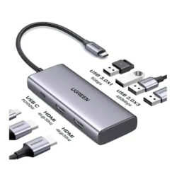 UGREEN Dual Display 7-in-1 USB-C HUB Docking Station 4x USB + 2x HDMI + PD Port