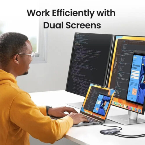 UGREEN Dual Display 7-in-1 USB-C HUB Docking Station 4x USB + 2x HDMI + PD Port