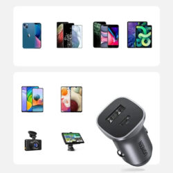 UGREEN 52.5W (PD 30W + SCP 22.5W USB C / USB A) Dual Port Fast Car Charger