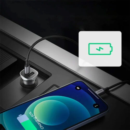 UGREEN 52.5W (PD 30W + SCP 22.5W USB C / USB A) Dual Port Fast Car Charger